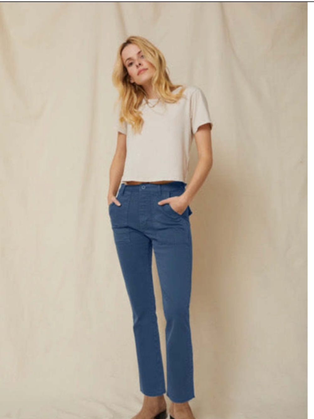 AMO Easy Army Trousers in Deep Indigo.